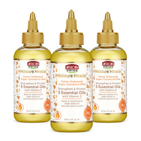 African Pride Moisture Miracle 5 Essential Hair Oils 4 oz pack front view