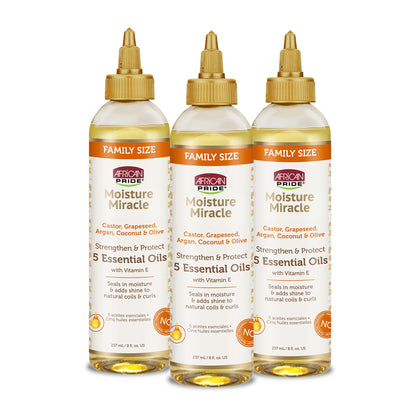 African Pride Moisture Miracle 5 Essential Hair Oils 8 oz front view