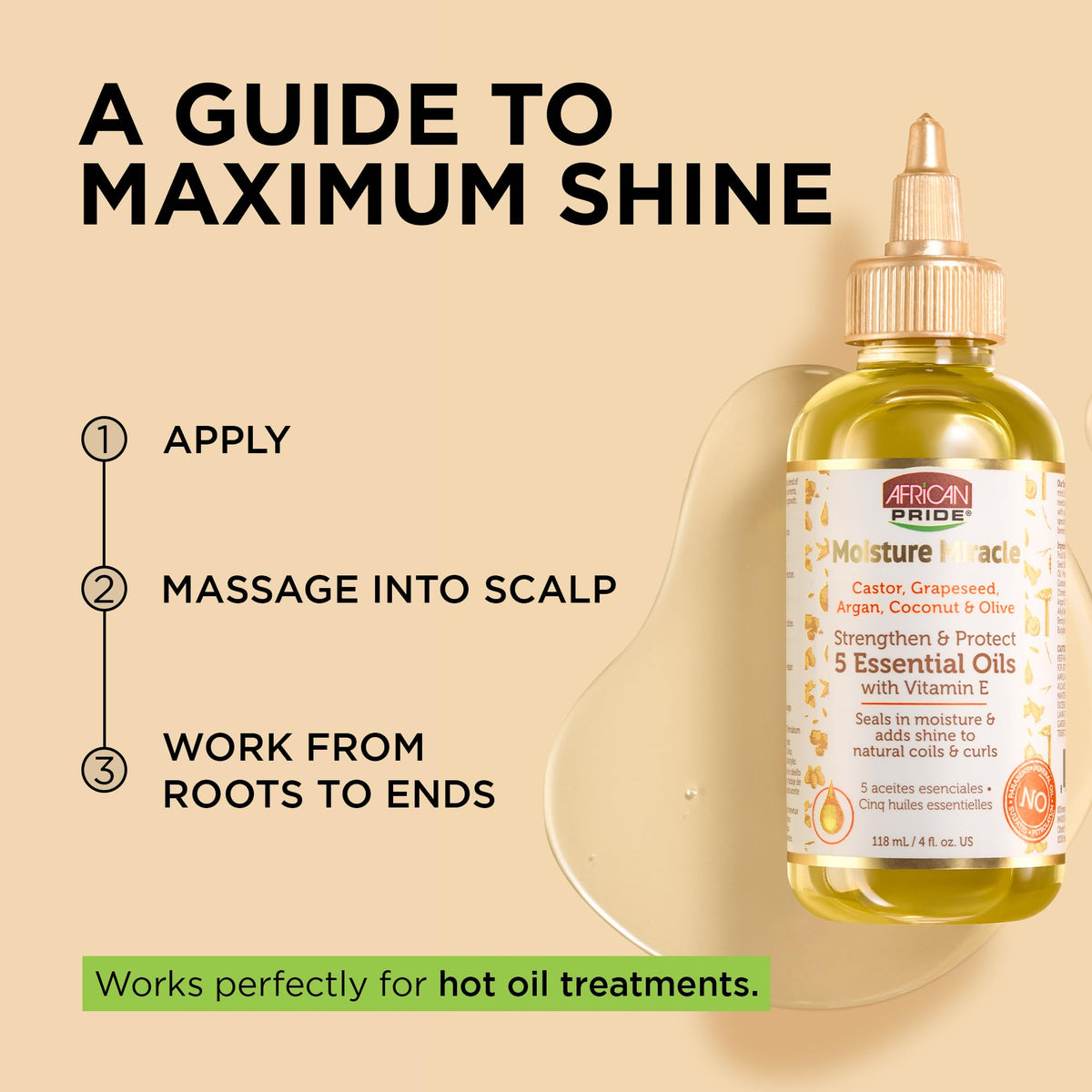 African Pride Moisture Miracle Hair Oils in a lifestyle setting
