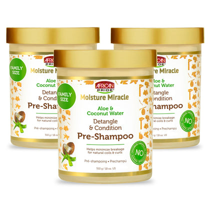 African Pride Moisture Miracle Pre-Shampoo Detangler 3 Pack front view