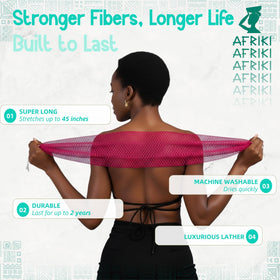 AFRIKI African Net Sponge in use during a shower
