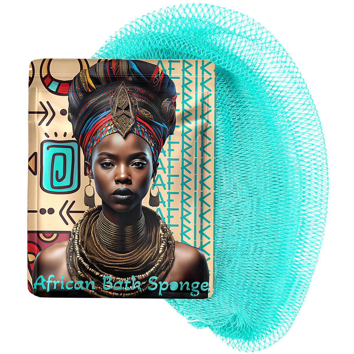AFRIKI African Net Sponge turquoise colour front view