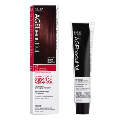 AGE beautiful 4R Dark Red Brown hair dye cream front view