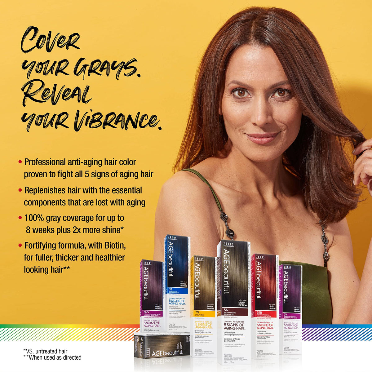 AGE beautiful 9NRG hair dye packaging with ingredients list