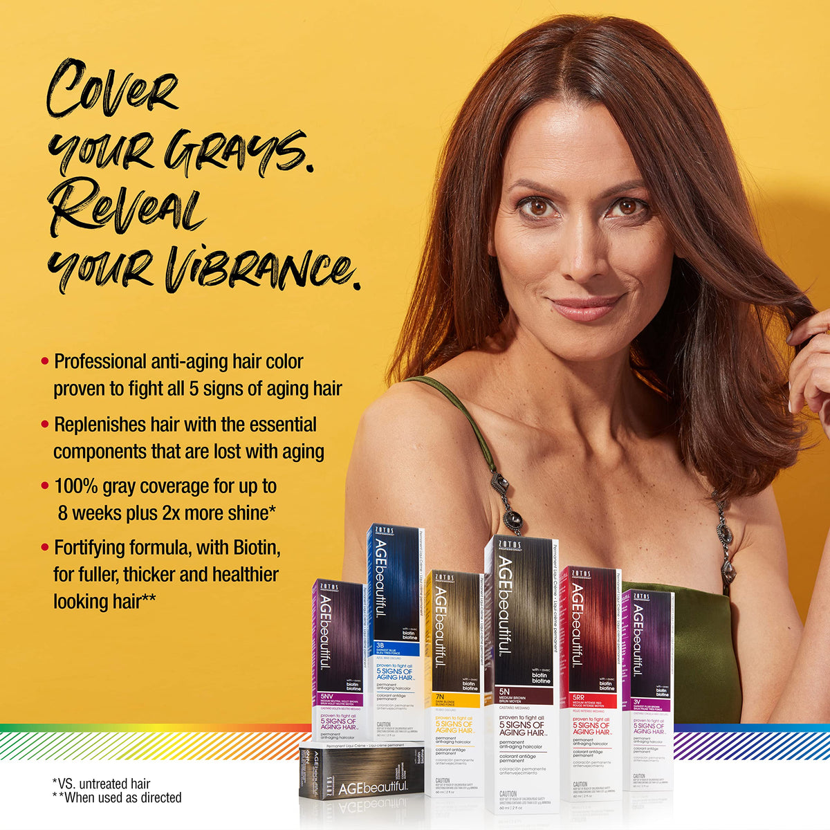 AGE beautiful hair dye application process with brush