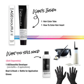 AGE beautiful hair dye application process with brush