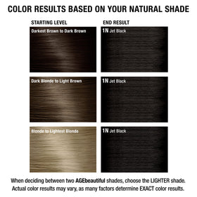 AGE beautiful hair dye ingredients list on packaging