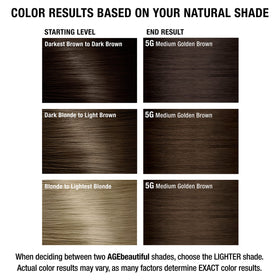 AGE beautiful hair dye ingredients list on packaging