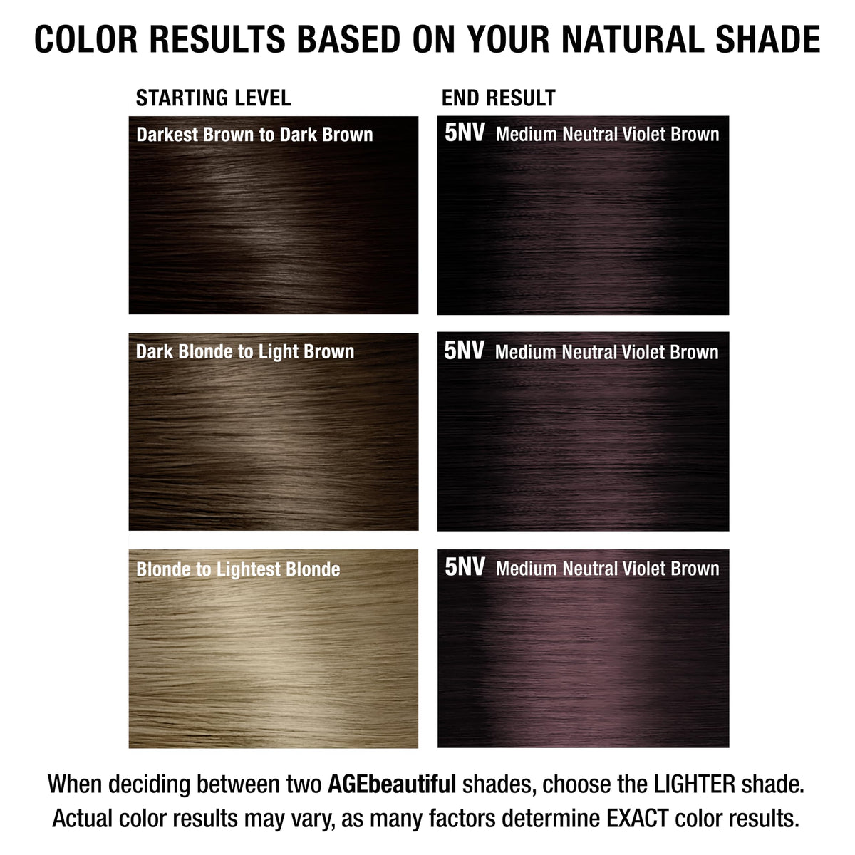 AGE beautiful hair dye ingredients list on packaging