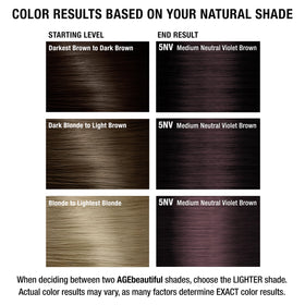 AGE beautiful hair dye ingredients list on packaging
