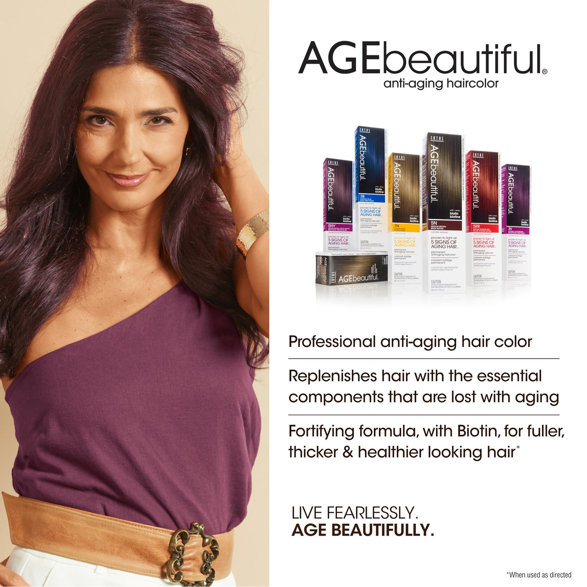 AGE beautiful hair dye packaging showing 1N Jet Black