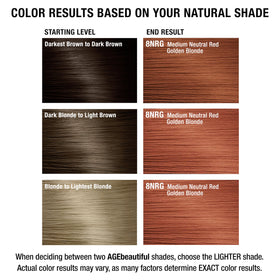 AGE beautiful hair dye shade comparison chart