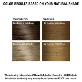 AGE beautiful hair dye with salon-quality results displayed