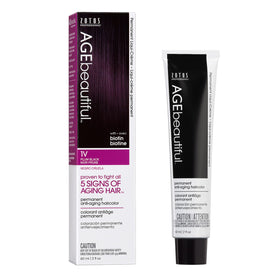AGE beautiful Permanent Hair Dye 1V Plum Black front view