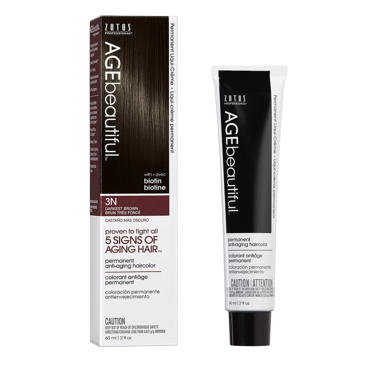AGE beautiful Permanent Hair Dye 3N Darkest Brown packaging front view