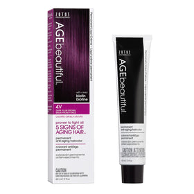 AGE beautiful Permanent Hair Dye 4V Dark Plum Brown packaging front view