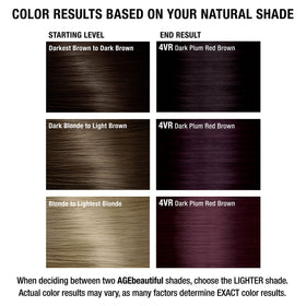 AGE beautiful Permanent Hair Dye 4VR Dark Plum Red Brown shade chart
