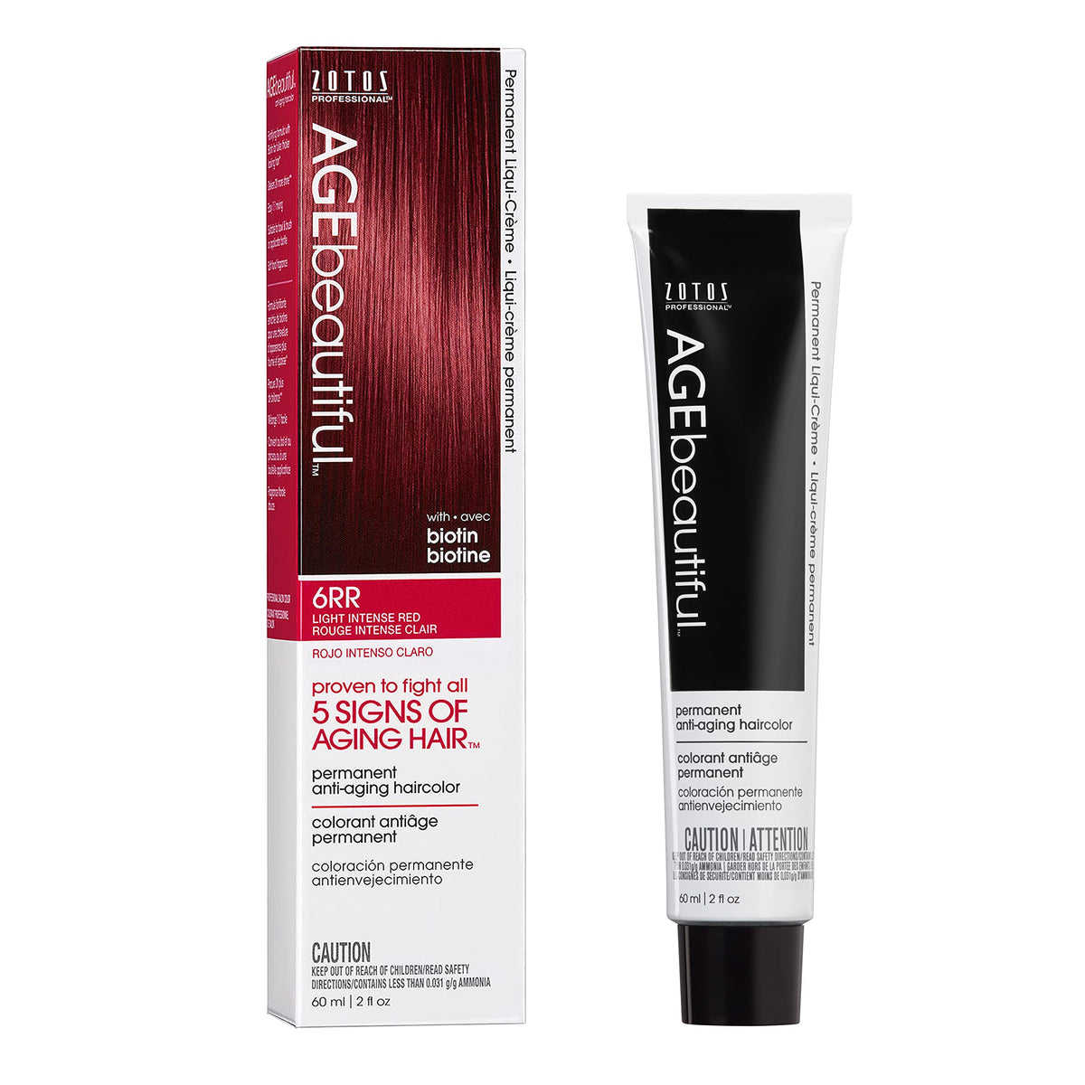 AGE beautiful Permanent Hair Dye 6RR Light Intense Red packaging front view