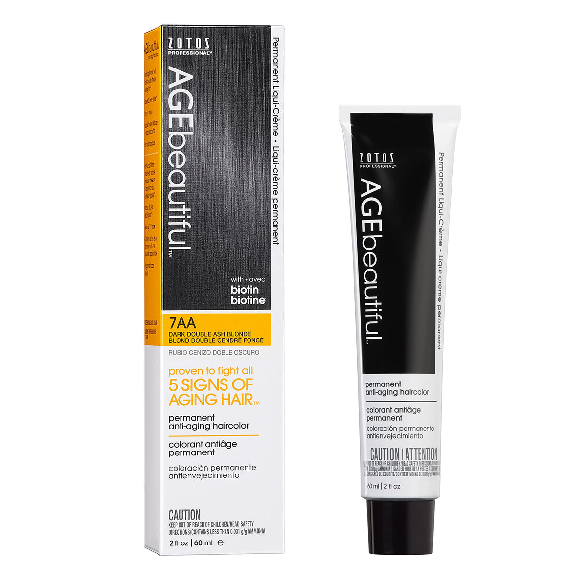 AGE beautiful Permanent Hair Dye 7AA Dark Double Ash Blonde packaging front view