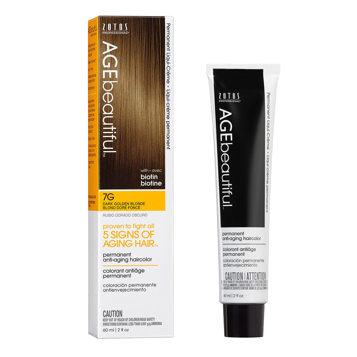 AGE beautiful Permanent Hair Dye 7G Dark Golden Blonde packaging front view