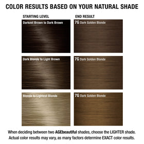 AGE beautiful Permanent Hair Dye 7G Dark Golden Blonde shade comparison