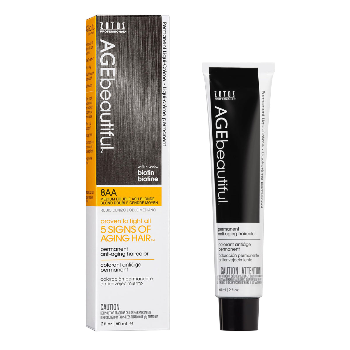 AGE beautiful Permanent Hair Dye 8AA Medium Double Ash Blonde front view
