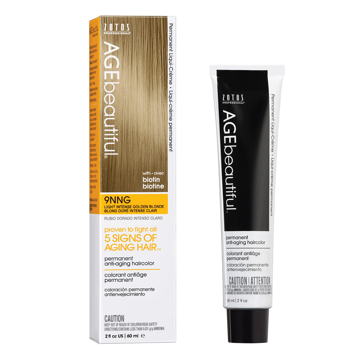 AGE beautiful Permanent Hair Dye 9NNG Light Intense Golden Blonde packaging front view