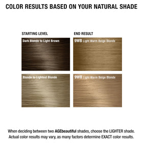 AGE beautiful Permanent Hair Dye 9WB results on hair