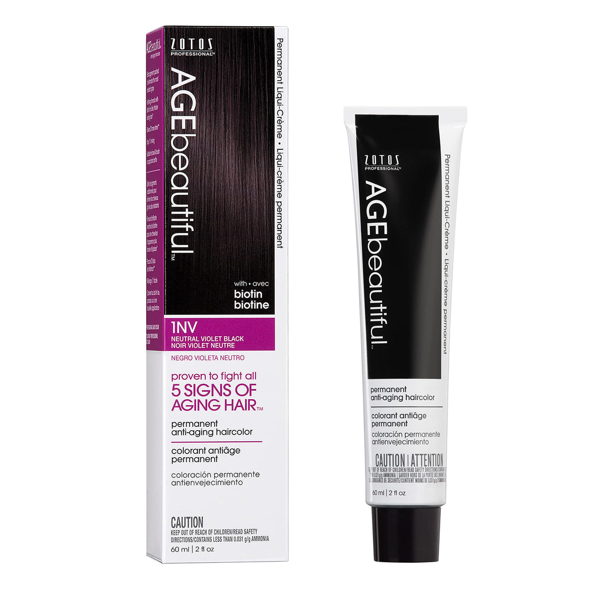 AGE beautiful Permanent Hair Dye Neutral Violet Black front view