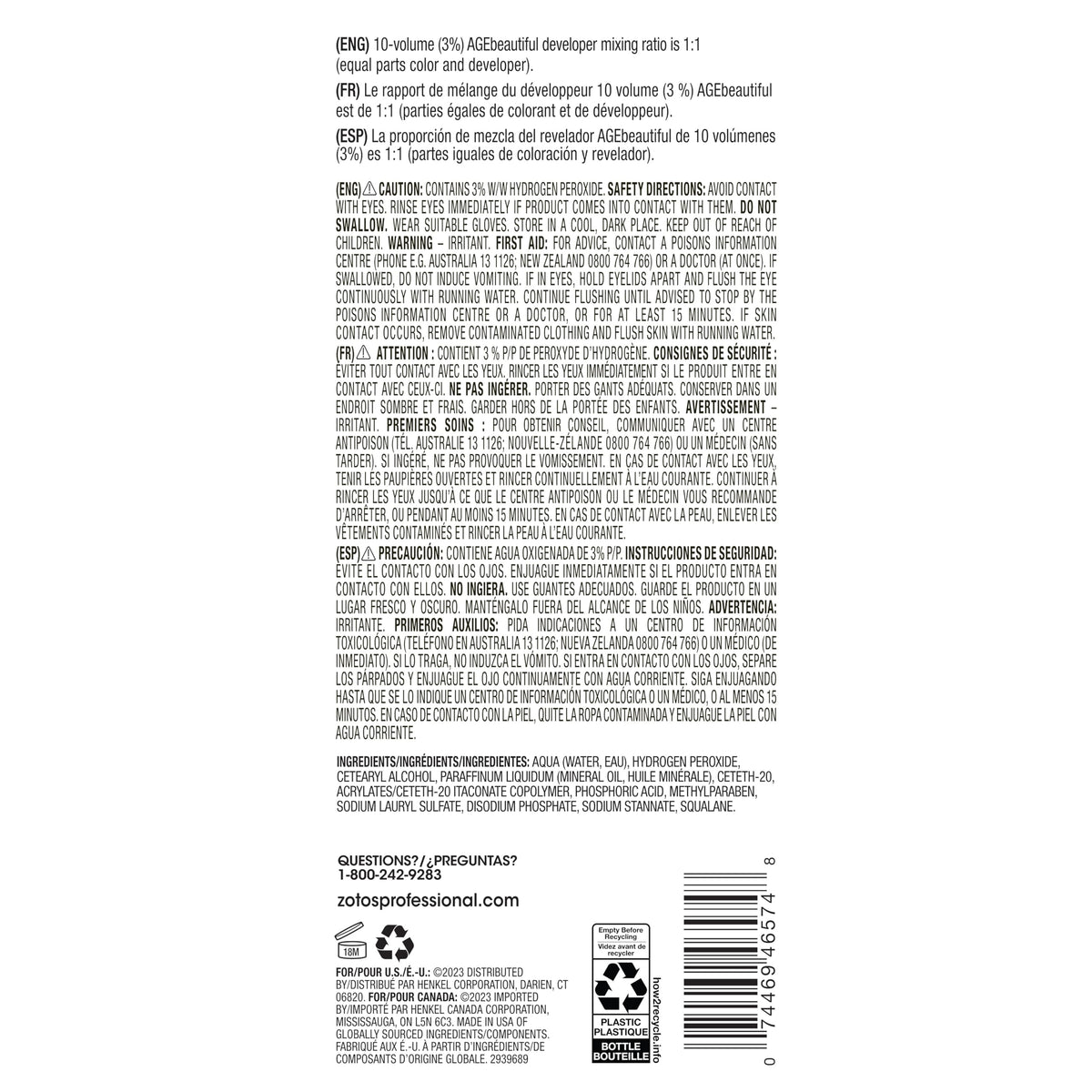 AgeBeautiful 10 Volume Gentle Crème Developer in a salon setting