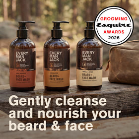 Aged Bourbon scent bottle from Every Man Jack Beard + Face Wash