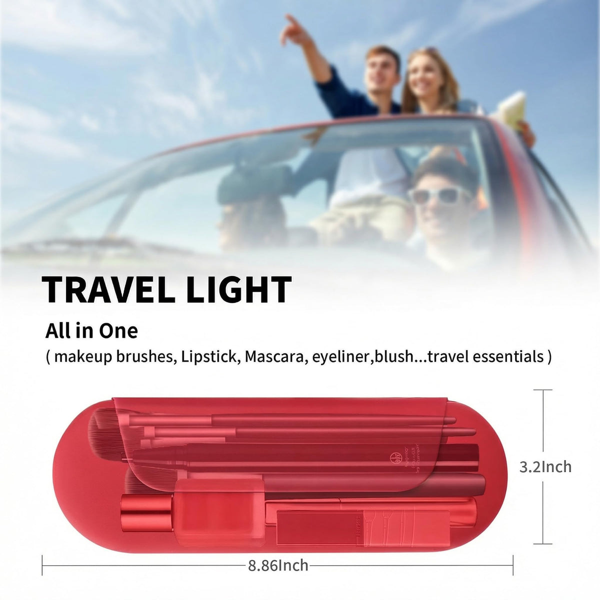 AGIKET Silicone Makeup Brush Holder in a travel bag