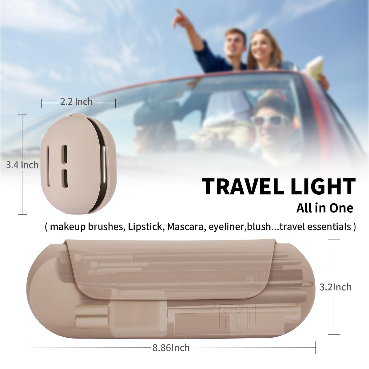 AGIKET silicone makeup brush holder on travel bag