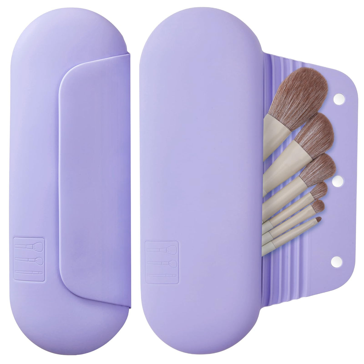 AGIKET Soft Silicone Makeup Brush Holder front view in pink