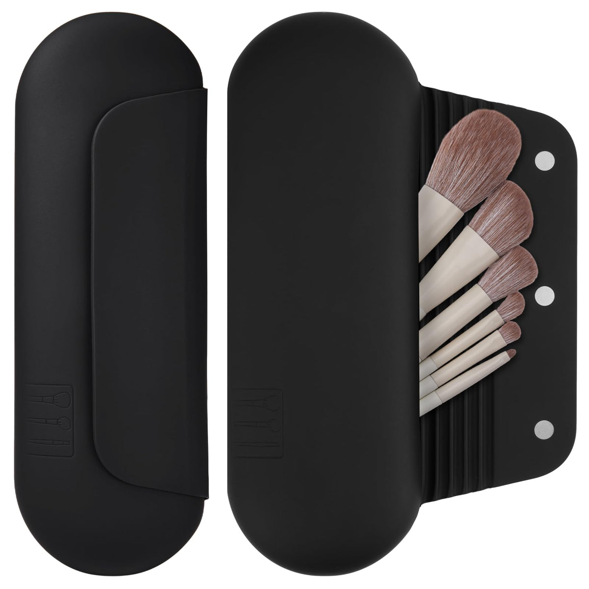AGIKET Soft Silicone Makeup Brush Holder front view in pink