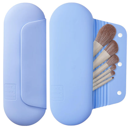 AGIKET Soft Silicone Makeup Brush Holder front view in pink