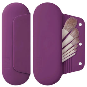 AGIKET Soft Silicone Makeup Brush Holder front view in pink