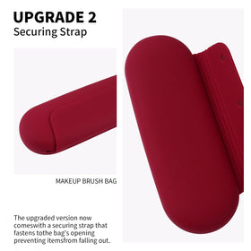 AGIKET Soft Silicone Makeup Brush Holder in a travel bag