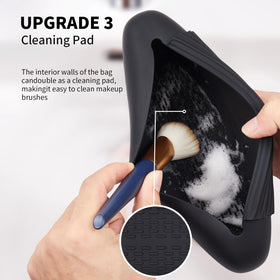 AGIKET Soft Silicone Makeup Brush Holder in blue colour