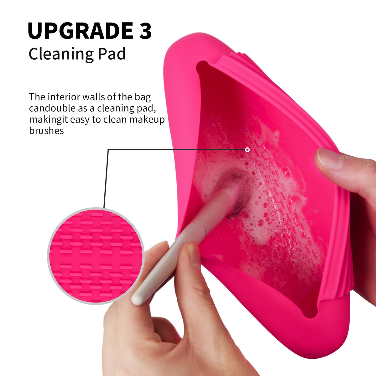 AGIKET Soft Silicone Makeup Brush Holder in travel bag