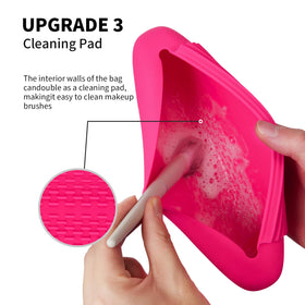 AGIKET Soft Silicone Makeup Brush Holder in travel bag