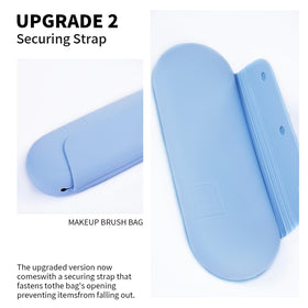 AGIKET Soft Silicone Makeup Brush Holder open showing magnetic clasp