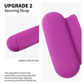 AGIKET Soft Silicone Makeup Brush Holder open with brushes inside