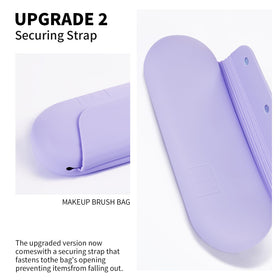 AGIKET Soft Silicone Makeup Brush Holder open with brushes inside