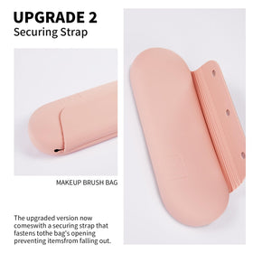 AGIKET Soft Silicone Makeup Brush Holder open with brushes inside