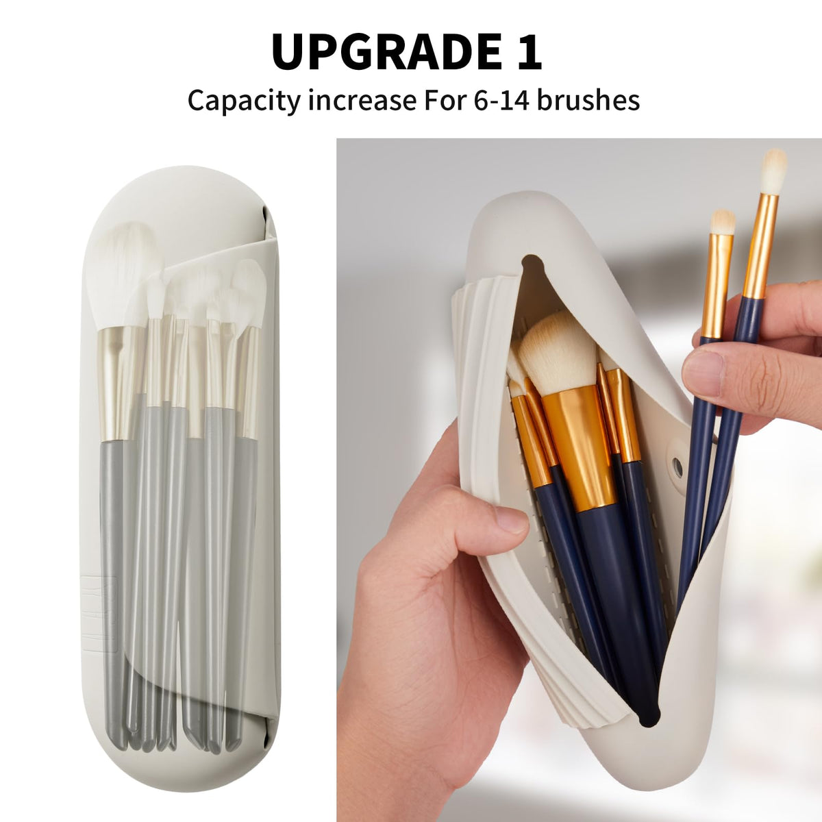 AGIKET Soft Silicone Makeup Brush Holder side view showing magnetic clasp
