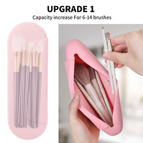 AGIKET Soft Silicone Makeup Brush Holder side view showing magnetic clasp