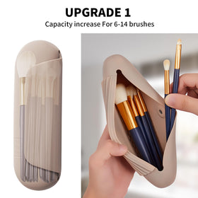 AGIKET Soft Silicone Makeup Brush Holder side view showing magnetic clasp