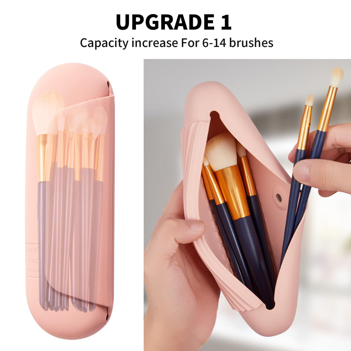 AGIKET Soft Silicone Makeup Brush Holder side view showing magnetic clasp