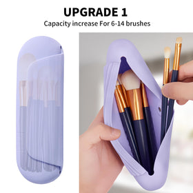 AGIKET Soft Silicone Makeup Brush Holder side view showing magnetic clasp